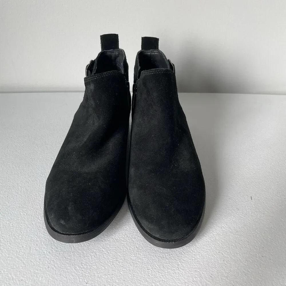 UGG Kelsea Ankle Booties Boots Shoes Black Leather Suede Buckle Women's Size 8.5